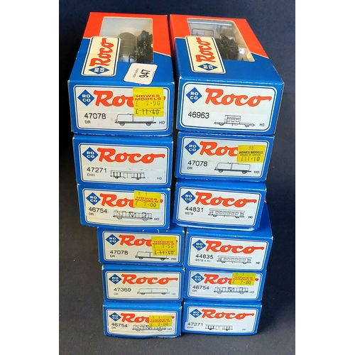 947 - 12 Boxed Roco HO Wagons / Carriages - 47078, 44835, 47271, 47271, 47369, 47078, 47078, 46754, 46963,... 