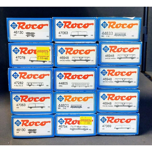 948 - 15 Roco Boxed HO Wagons / Carriages - 44833, 46948, 47282, 47078, 46754, 46948, 46948, 46948, 44821,... 