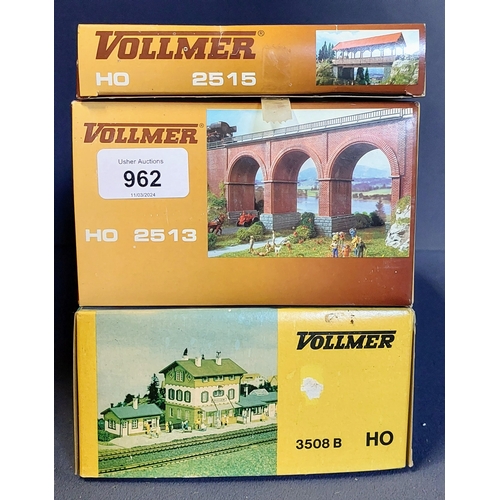 962 - 3 Boxed Vollmer HO Buildings - 2515, 2513, 3508B