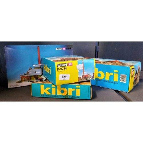 972 - 4 Boxed Kibri HO Buildings - B-9784, B-9466, 9490, 9799