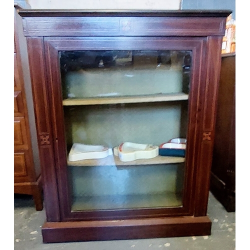 314 - Inlaid Mahogany Glazed Pier Cabinet - C. 79cm W x 30cm D x 100cm H