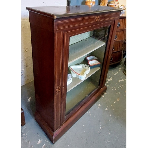 314 - Inlaid Mahogany Glazed Pier Cabinet - C. 79cm W x 30cm D x 100cm H