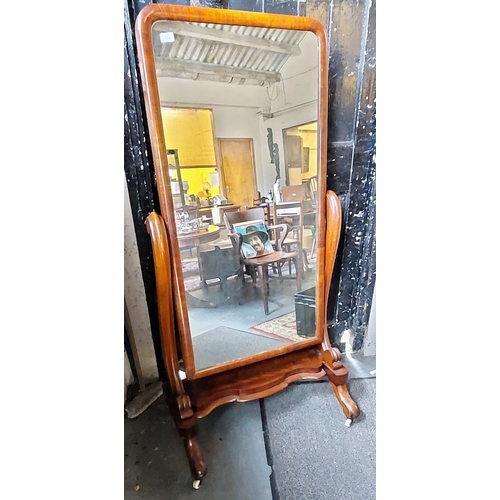 364 - Victorian Mahogany Robing Mirror