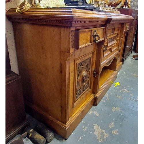 381 - Fine Carved Walnut Breakfront Sideboard by 