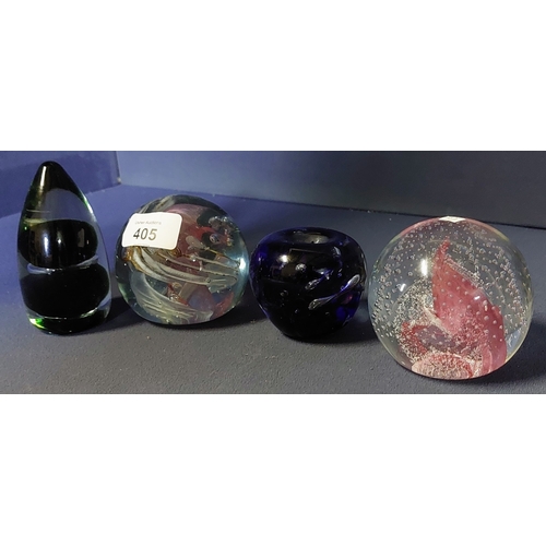 405 - 4 Glass Paperweights