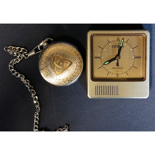 464 - Rovada Pocket Watch & Citizen Travel Clock