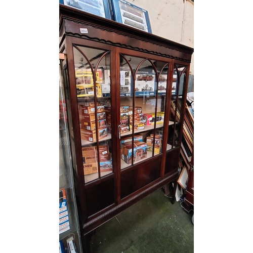 697A - Edwardian Astral Glazed Mahogany Single Door Display Cabinet - C. 122cm W x 36cm D x 184cm H