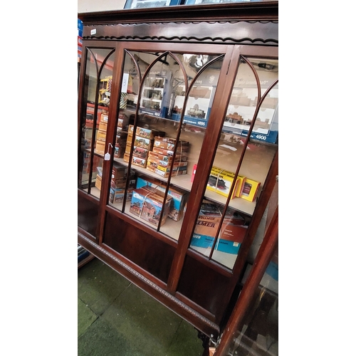 697A - Edwardian Astral Glazed Mahogany Single Door Display Cabinet - C. 122cm W x 36cm D x 184cm H