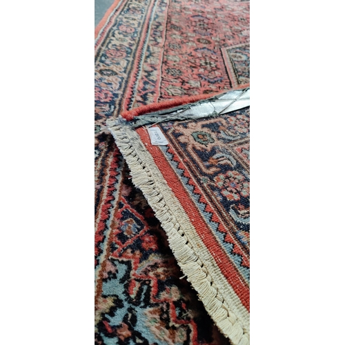 176 - Hand Knotted Indian Wool Red Runner Rug - C. 400cm x 87cm