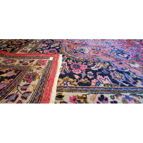 339 - Large Red Iranian Hand Knotted Woolen Carpet Square - C. 360cm x 255cm