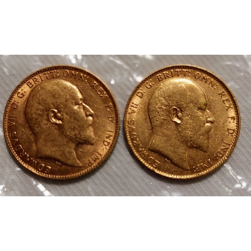 708 - Pair of Edwardian Gold Sovereigns 1907