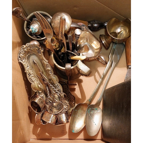 711 - Good Box of Silver Plate Items inc Teapot, Dishes etc