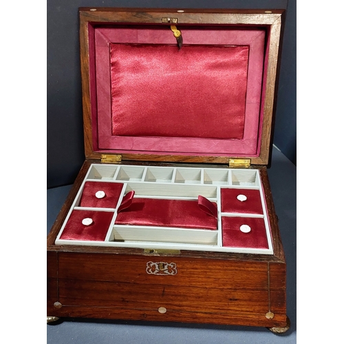 102 - Mother of Pearl Inlaid Jewellery Box