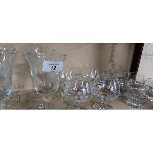 12 - Shelf Lot of Glassware