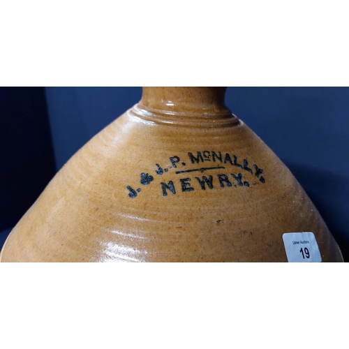 19 - Large Earthenware Jug - J&J P McNally Newry