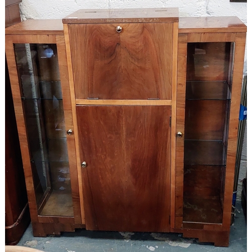 29 - Mid-Century Fitted Cocktail Cabinet - C. 102cm W x 30cm D x 114cm H