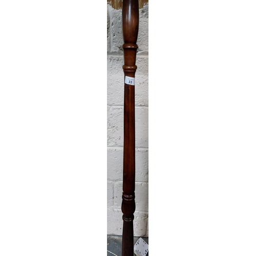 33 - Mahogany Standard Lamp & Shade