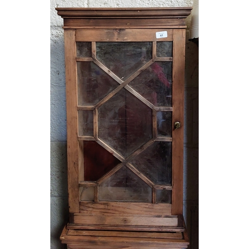 41 - Pair of Pine Astral Glazed Cabinets - C. 46cm W x 20cm D x 82cm H