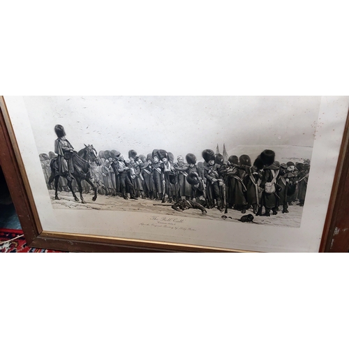 48 - 2 Framed Engravings - The Rent Day & The Roll Call Crimea 1854