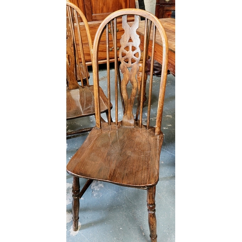 54 - Set of 6 Wheel Back Kitchen Chairs