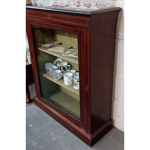 6 - Inlaid Mahogany Glazed Pier Cabinet - C. 79cm W x 30cm D x 100cm H