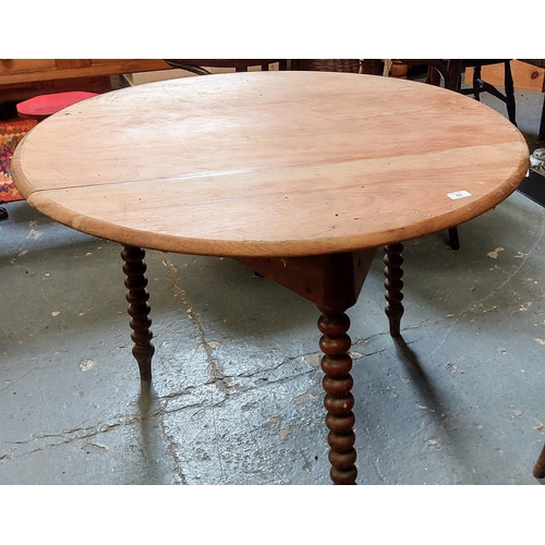 64 - Pine Circular Cricket Table - C. 102cm W x 74cm H