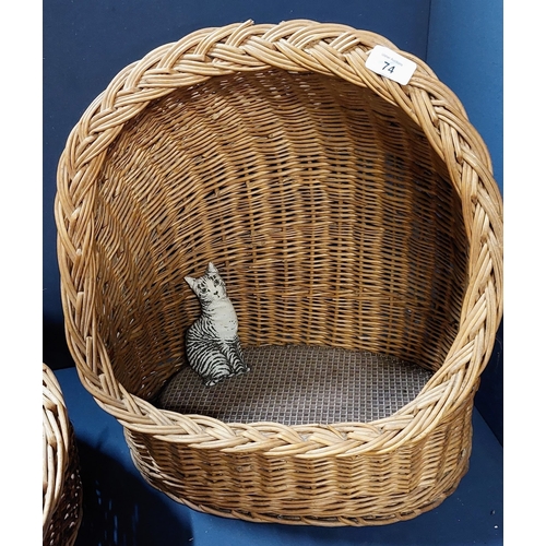 74 - 2 Wicker Cat Baskets