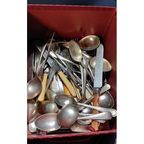 78 - Large Box of Mixed Cutlery & Canteen of Cutlery