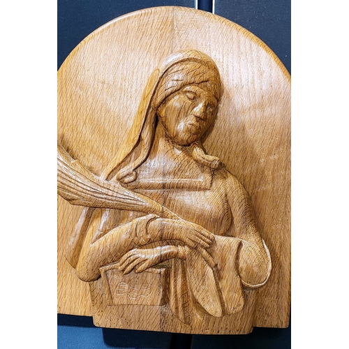 92 - 2 Carved Oak Religious Plaques - 