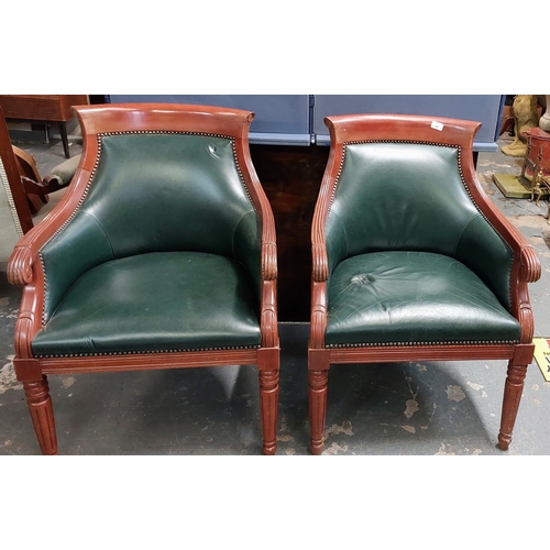 99 - Pair of Leather Upholstered Library Chairs