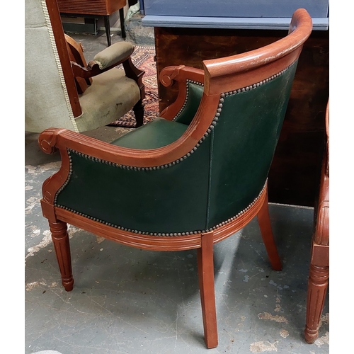 99 - Pair of Leather Upholstered Library Chairs