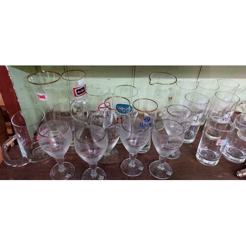 142 - Large Collection of Vintage Pub Glasses and Spirit Measures