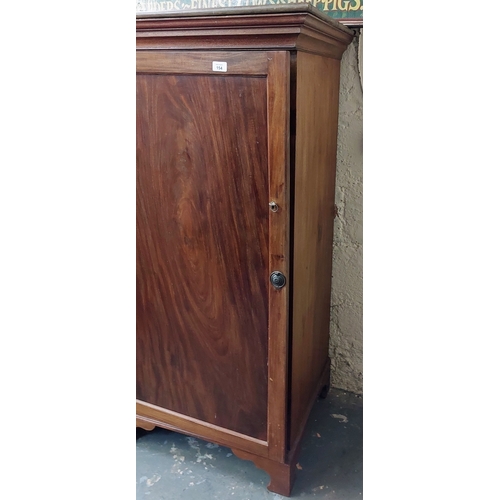 154 - Neat Size Fitted Mahogany Linen Cupboard with Sliding Drawers - C. 76cm W x 60cm D x 142cm H