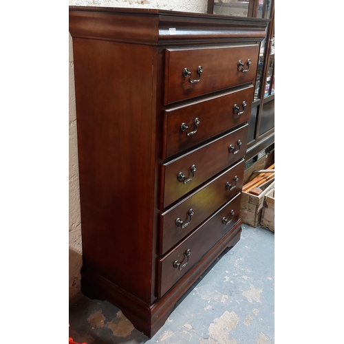 196A - 5 Drawer Tallboy Chest of Drawers - C. 95cm W x 47cm D x 134cm H