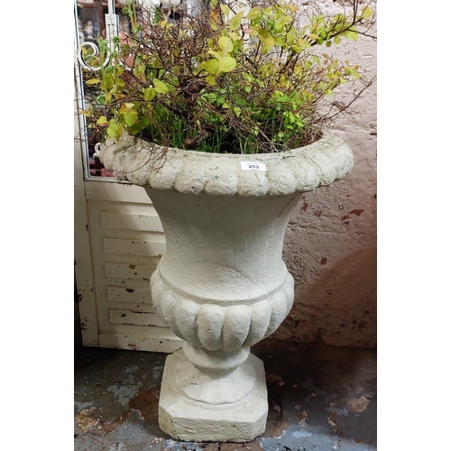 202 - Pair of Concrete Urn Shaped Planters - C. 67cm H x 49cm W