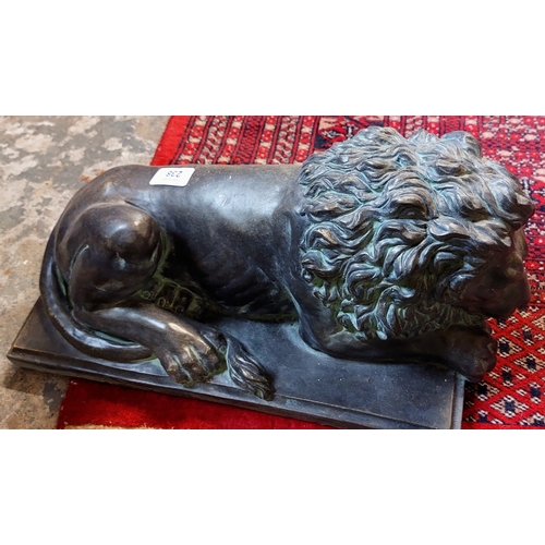 238 - Pair of Heavy Moulded Composite Lion Figures - C. 45cm W