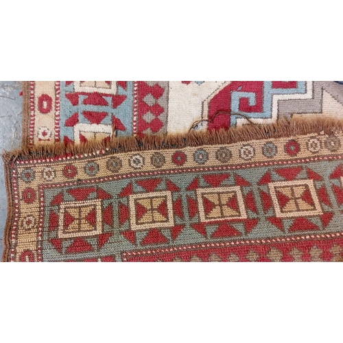 245 - Neat Size Cream and Red Hand Woven Rug - C. 166cm x 138cm