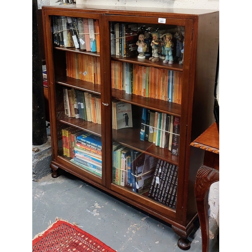 283 - Mahogany Floor Bookcase with Glazed Doors - C. 107cm W x 124cm H x 32cm D