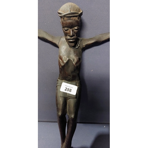 288 - Unusual Carved Crucifix - C. 37cm H