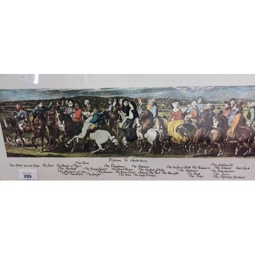 289 - Framed Pilgrims to Canterbury Print