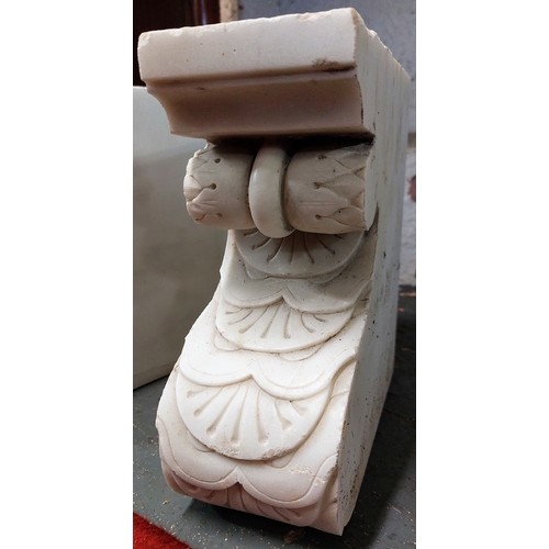 292 - Pair of 19th Century Hand Carved Marble Corbels