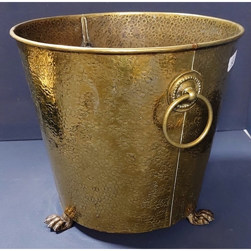 293 - Brass Bucket on Paw Feet - C. 35cm W x 32cm H