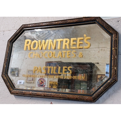 298 - Rowntrees Chocolates & Pastilles Advertising Mirror - C. 67cm W x 42cm H