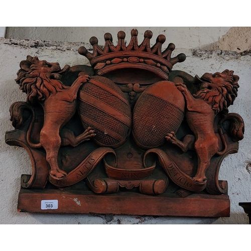 Heavy Cast Composite Stone Heraldic Crest 