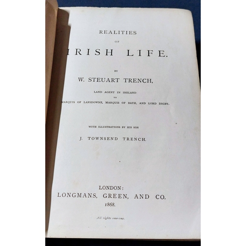 313 - W. Steuart Trench - Realities of Irish Life, H/B, Illustrated, Folding Map 1868