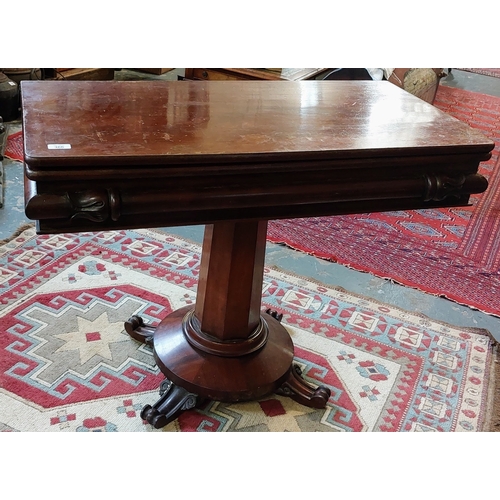 366 - 19th Century Mahogany Turn Over Leaf Breakfast Table on Pod Base - C. 96cm W x 48cm D x 72cm H