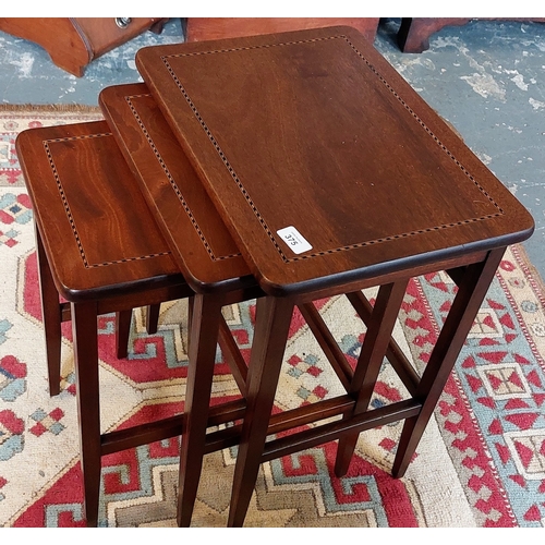 375 - Neat Size Inlaid Mahogany Nest of 3 Tables