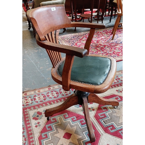 390 - Oak Swivel Office Chair