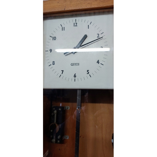 391 - Gents of Leicester Teak Cased Electric Master Clock