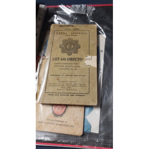 400 - Folder of Irish Ephemera inc Roscommon County GAA Supporter Badges 1943, Nationalist Leitrim & Sligo... 